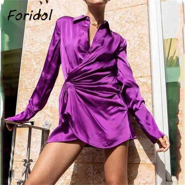 shirred satin shirt dress women long sleeve ladies short party purple button up spring autumn 210427, Black;gray
shirred satin shirt dress women long sleeve ladies short party purple button up spring autumn 210427, Black;gray