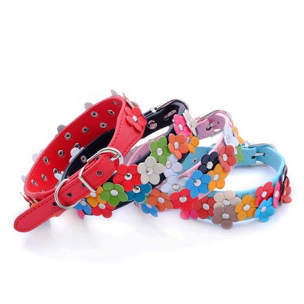 dog collars & leashes 1pc 4 colors pu leather puppy colorful flower decoration collar two row cat neck strap for pets necklace accessories
dog collars & leashes 1pc 4 colors pu leather puppy colorful flower decoration collar two row cat neck strap for pets necklace accessories