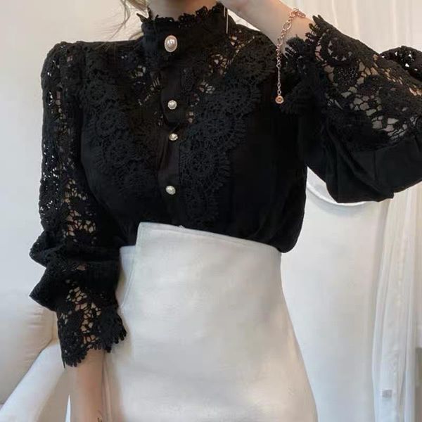 women's knits & tees petal sleeve stand collar hollow out flower lace shirt femme blusas women blouse button white top
women's knits & tees petal sleeve stand collar hollow out flower lace shirt femme blusas women blouse button white top