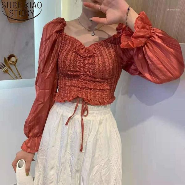 women's blouses & shirts puff long sleeve shirt women 2021 summer slash neck off shoulder blouse korean shirring pleated clothes 15610, White
women's blouses & shirts puff long sleeve shirt women 2021 summer slash neck off shoulder blouse korean shirring pleated clothes 15610, White