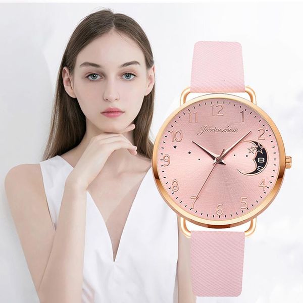 wristwatches women moon with calendar dial sleek minimalist fashion strap women's quartz watch gift drop, Slivery;brown
wristwatches women moon with calendar dial sleek minimalist fashion strap women's quartz watch gift drop, Slivery;brown