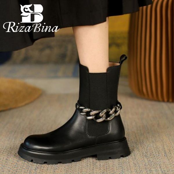 boots rizabina 2022 genuine leather ankle shoes women flat heel metal chains cool short boot style ladies footwear size 34-39, Black
boots rizabina 2022 genuine leather ankle shoes women flat heel metal chains cool short boot style ladies footwear size 34-39, Black