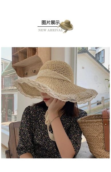 wide brim hats 2021 female hat straw versatile summer thin breathable lace hollowed-out panama wind rope, Blue;gray
wide brim hats 2021 female hat straw versatile summer thin breathable lace hollowed-out panama wind rope, Blue;gray