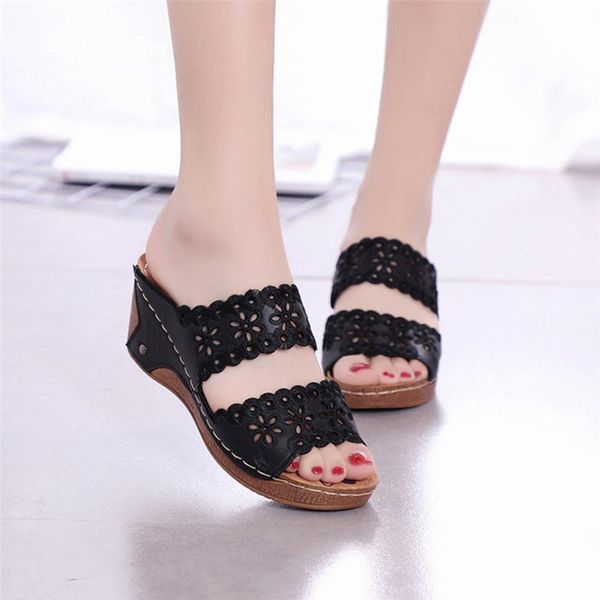 slippers women's fashion casual hollow out roman style wedges platform shoes slides high heels thick sandals peep toe, Black
slippers women's fashion casual hollow out roman style wedges platform shoes slides high heels thick sandals peep toe, Black