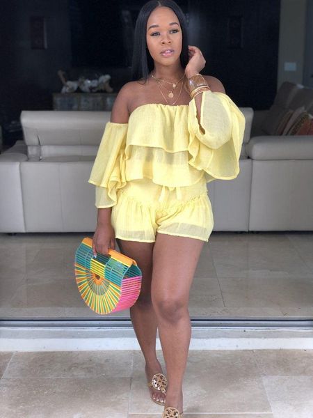 off shoulder ruffles women set casual slash neck long sleeve with shorts two piece sext summer beach club outfits women's tracksuits, Gray
off shoulder ruffles women set casual slash neck long sleeve with shorts two piece sext summer beach club outfits women's tracksuits, Gray