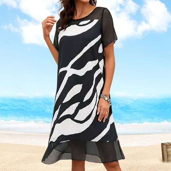 casual dresses lace up women dress vintage printed o neck short sleeve for 2021 loose knee length vestidos 40#, Black;gray
casual dresses lace up women dress vintage printed o neck short sleeve for 2021 loose knee length vestidos 40#, Black;gray