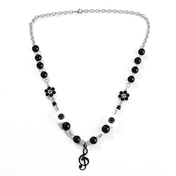 chains fashion all-match necklace male letter black musical note street s round bead, Silver
chains fashion all-match necklace male letter black musical note street s round bead, Silver