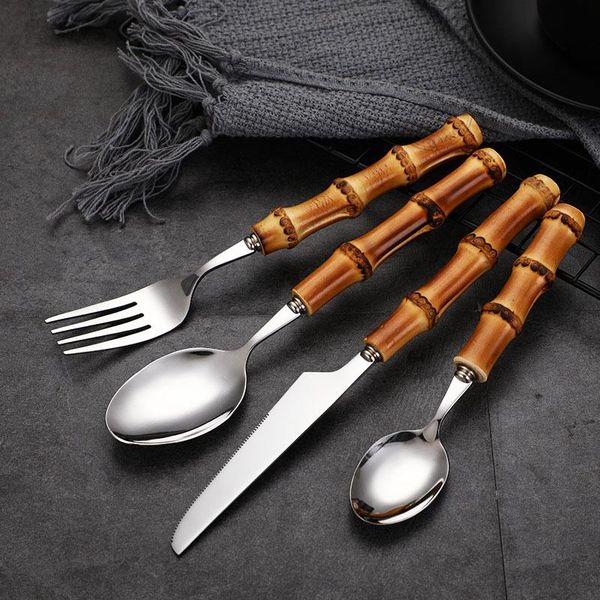 dinnerware sets set bamboo handle, cutlery stainless steel knife fork spoon,tableware cutleries drop with steak knives
dinnerware sets set bamboo handle, cutlery stainless steel knife fork spoon,tableware cutleries drop with steak knives