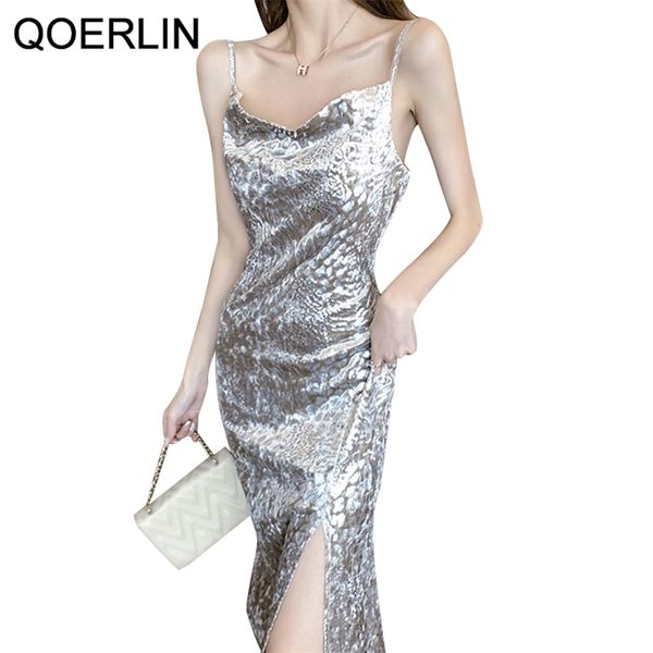 spring summer woman tank dress sliver velvet backless camisole elastic sundress side split es camis 210601, Black;gray
spring summer woman tank dress sliver velvet backless camisole elastic sundress side split es camis 210601, Black;gray