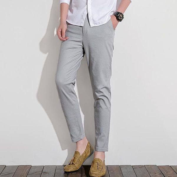 men's pants brand men arrival mid straight solid color fashion daily trousers male ankle-length clothing, Black
men's pants brand men arrival mid straight solid color fashion daily trousers male ankle-length clothing, Black