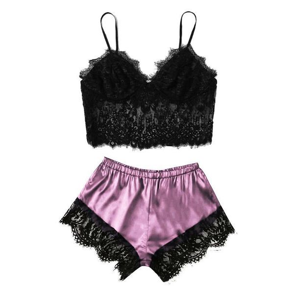 1 pc fashion pajamas silk women sleepwear suspenders two piece underwear nightdress home clothes in summer, Black;red
1 pc fashion pajamas silk women sleepwear suspenders two piece underwear nightdress home clothes in summer, Black;red