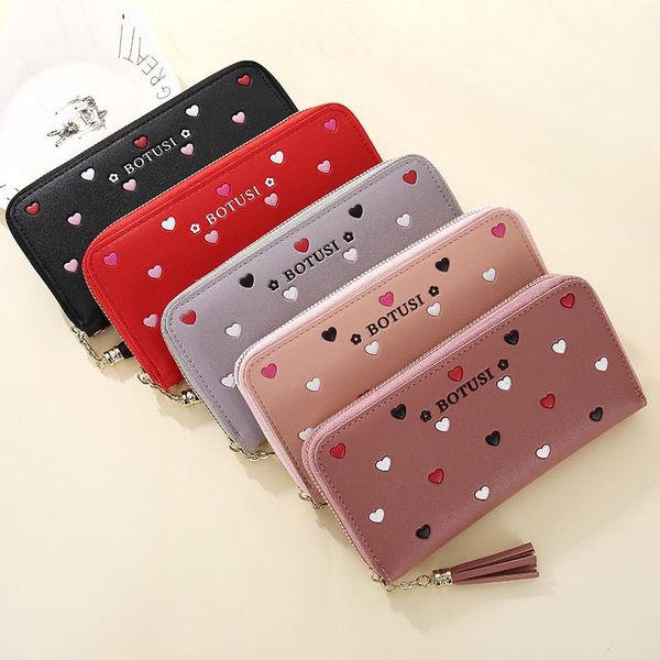 wallets love tassel pendant women wallet long bifold female clutch leather brand coin purse ladies card holder money dollar cuzdan xc42, Red;black
wallets love tassel pendant women wallet long bifold female clutch leather brand coin purse ladies card holder money dollar cuzdan xc42, Red;black