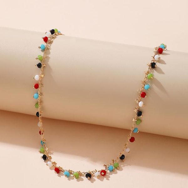 chains colorful bead choker necklace for women charming gold color star clavicle chain handmade jewelry accessories 15667, Silver
chains colorful bead choker necklace for women charming gold color star clavicle chain handmade jewelry accessories 15667, Silver
