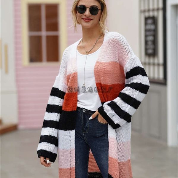 women's jackets coats autumn and winter rainbow contrast striped long sleeve coat cardigan sweater pr7u, Black;brown
women's jackets coats autumn and winter rainbow contrast striped long sleeve coat cardigan sweater pr7u, Black;brown