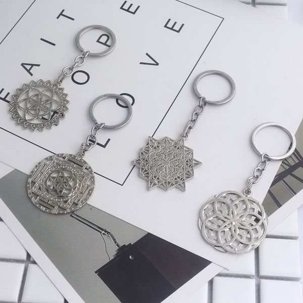 10pcrj merkaba flower of life keychain woman men metal gold hollow plate pendant key ring car jewelry accessories gift, Silver
10pcrj merkaba flower of life keychain woman men metal gold hollow plate pendant key ring car jewelry accessories gift, Silver