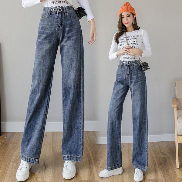 spring jeans female wide-leg pants mopping korean version was thin and high-waist straight women's, Blue
spring jeans female wide-leg pants mopping korean version was thin and high-waist straight women's, Blue