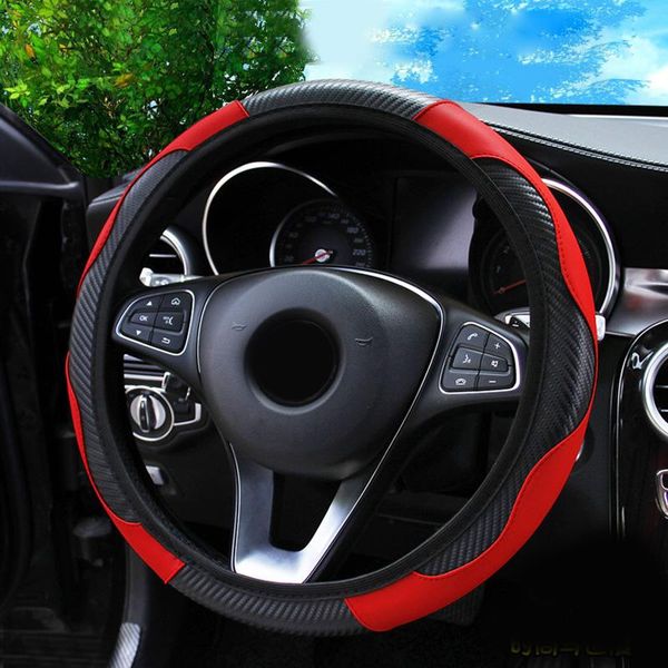 steering wheel covers 38cm car cover fashion carbon fiber leather steering- anti-slip elastic accessories
steering wheel covers 38cm car cover fashion carbon fiber leather steering- anti-slip elastic accessories