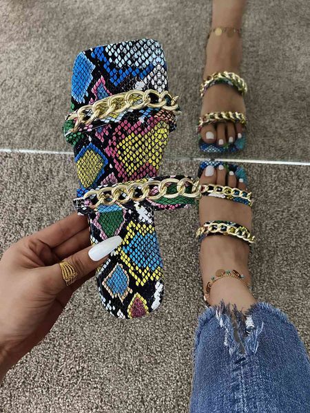 luxury slippers 2021 slippers summer metal chain buckle snake sandal women's sho, Black
luxury slippers 2021 slippers summer metal chain buckle snake sandal women's sho, Black