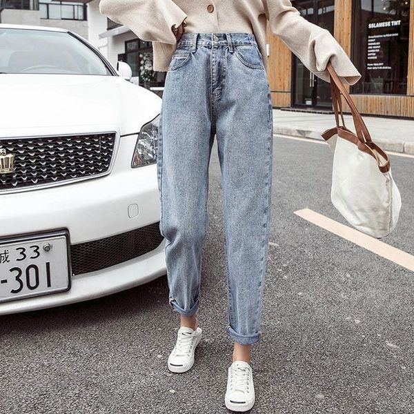 women's jeans woman pants light-colored autumn loose cropped high waist pantalones vaqueros mujer, Blue
women's jeans woman pants light-colored autumn loose cropped high waist pantalones vaqueros mujer, Blue