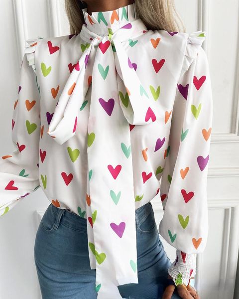 women's blouses & shirts 2021 autumn and winter full of love long-sleeved wood ear strap chiffon shirt casual ladies office professiona, White
women's blouses & shirts 2021 autumn and winter full of love long-sleeved wood ear strap chiffon shirt casual ladies office professiona, White