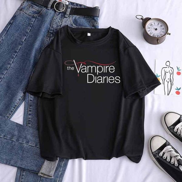 women's t-shirt 2021 summer the vampire diaries short sleeve for women, White
women's t-shirt 2021 summer the vampire diaries short sleeve for women, White