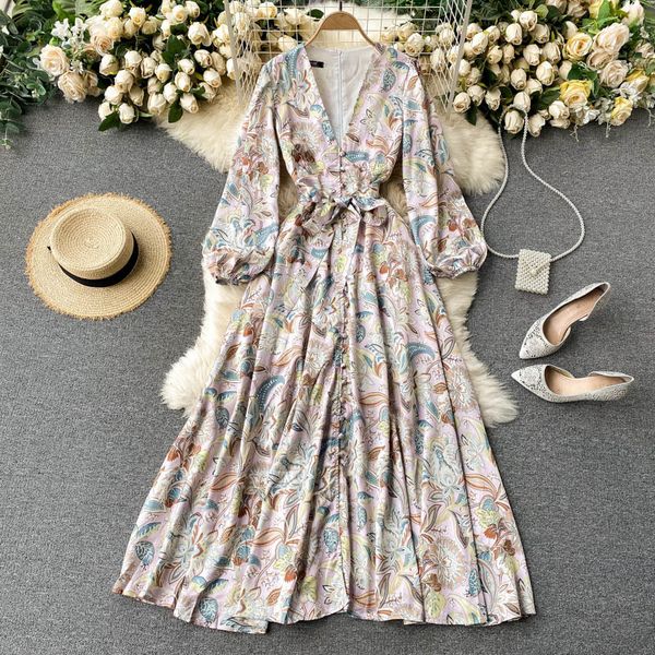 dresses spring autumn bohemian printed long dress women deep v-neck puff sleeve single breasted high waist vestidos female fashion, Black;gray
dresses spring autumn bohemian printed long dress women deep v-neck puff sleeve single breasted high waist vestidos female fashion, Black;gray