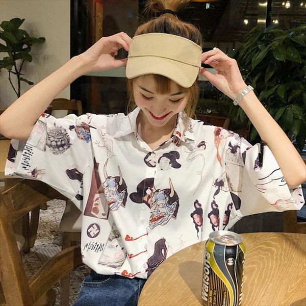 cartoon anime comic print womens blouses fashion loose casual lapel half sleeve women blouse single breasted cardigan, White
cartoon anime comic print womens blouses fashion loose casual lapel half sleeve women blouse single breasted cardigan, White