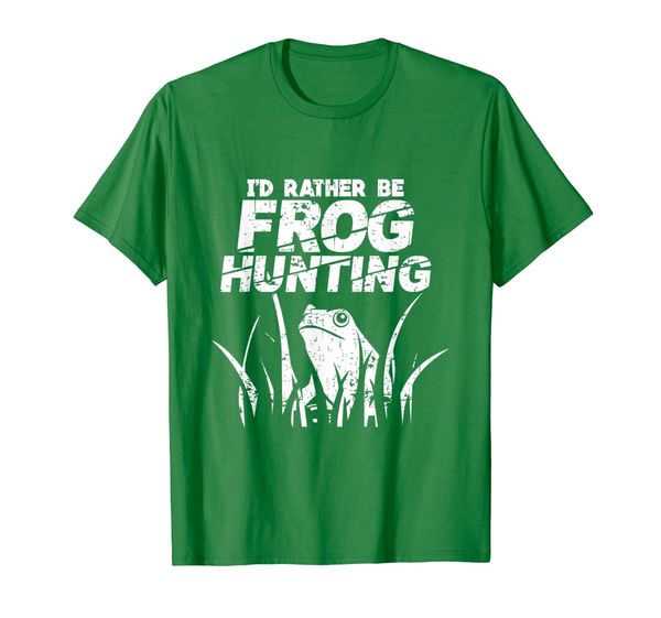 frog hunting t-shirt, White;black