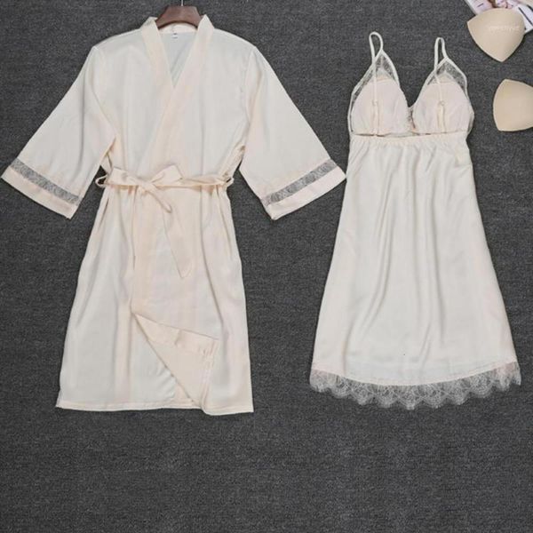 sleepwear women's lounge sets fashion design female 2pcs lace & satin thin style bathrobe set bridesmaid robes ed1 p90z, Black;red
sleepwear women's lounge sets fashion design female 2pcs lace & satin thin style bathrobe set bridesmaid robes ed1 p90z, Black;red