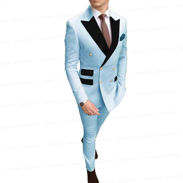 designs gold button sky blue suit for men gentleman tuxedo wedding groom dress black velvet lapel blazer with pants set men's suits & b, White;black
designs gold button sky blue suit for men gentleman tuxedo wedding groom dress black velvet lapel blazer with pants set men's suits & b, White;black