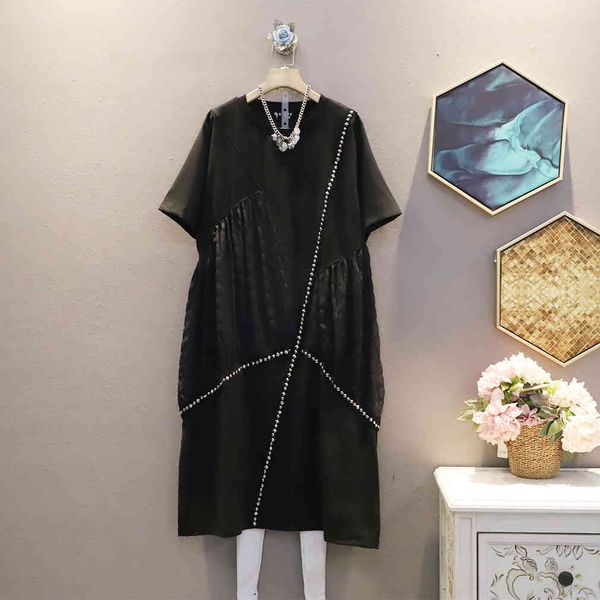 summer new fashion solid patchwork slim loose plus size o neck mid length dresses for women 210421, Black;gray
summer new fashion solid patchwork slim loose plus size o neck mid length dresses for women 210421, Black;gray