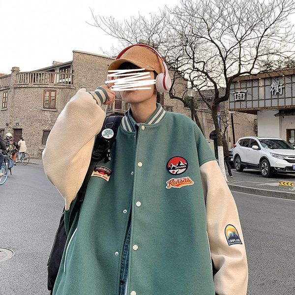 men's jacket tidy loose sports coat preppy casual baseball wear jackets, Black;brown
men's jacket tidy loose sports coat preppy casual baseball wear jackets, Black;brown