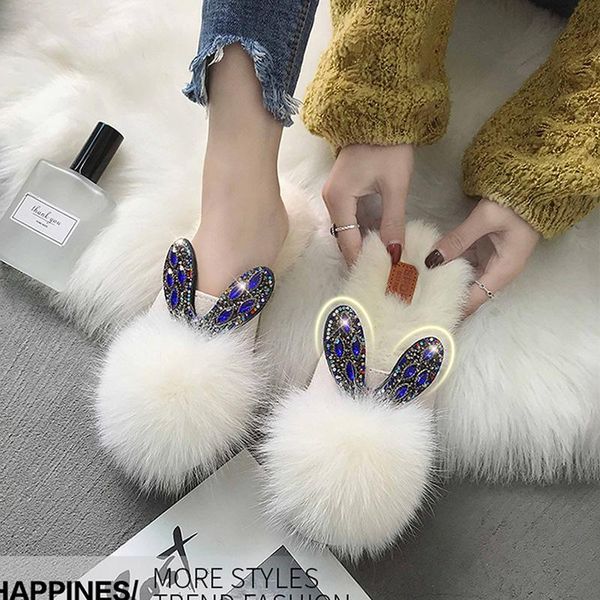 slippers autumn sandals women fashion outdoor flat with baotou half drag slides ear fur casual bling, Black
slippers autumn sandals women fashion outdoor flat with baotou half drag slides ear fur casual bling, Black