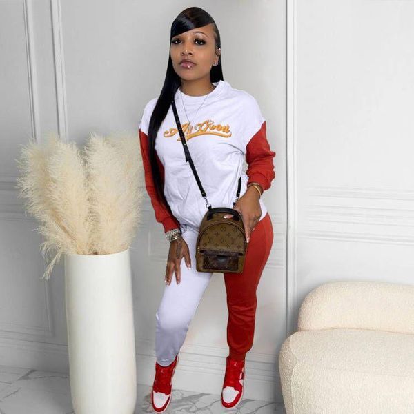 women's two piece pants vbpb 2021 letter patchwork casual high-end young tracksuits full sleeve long slim women 2 set, White
women's two piece pants vbpb 2021 letter patchwork casual high-end young tracksuits full sleeve long slim women 2 set, White