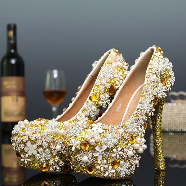 dress shoes spring golden pearl stiletto round bridal wedding with rhinestone flowers wild large size banquet women's, Black
dress shoes spring golden pearl stiletto round bridal wedding with rhinestone flowers wild large size banquet women's, Black