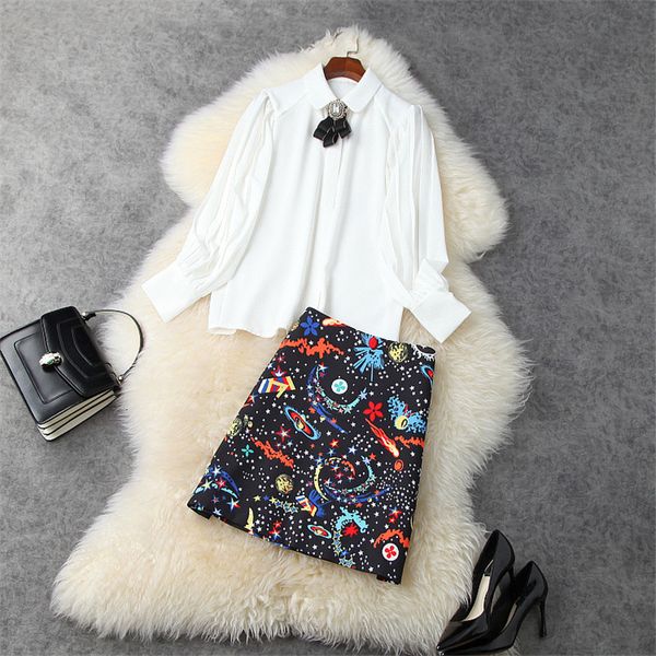 two piece dress spring runway outfits feminine floral print with chiffon blouse and skirt mesh suit elegant lady twinset party ncge, White
two piece dress spring runway outfits feminine floral print with chiffon blouse and skirt mesh suit elegant lady twinset party ncge, White