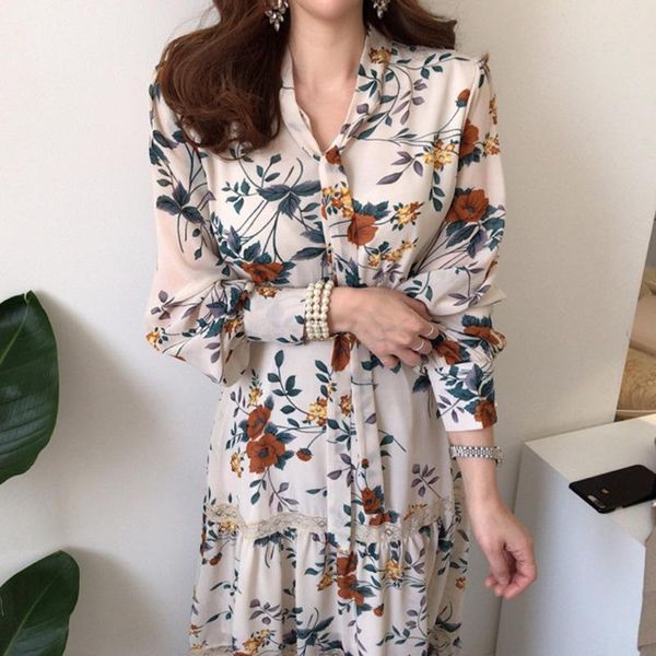 casual dresses pinkou women sweet floral midi dress bow tie collar long sleeve lace patchwork sashes vintage chiffon qa80, Black;gray
casual dresses pinkou women sweet floral midi dress bow tie collar long sleeve lace patchwork sashes vintage chiffon qa80, Black;gray