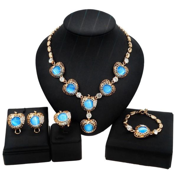 earrings & necklace exquisite and elegant alloy diamond-studded light blue round opal electroplating jewelry set, Silver
earrings & necklace exquisite and elegant alloy diamond-studded light blue round opal electroplating jewelry set, Silver