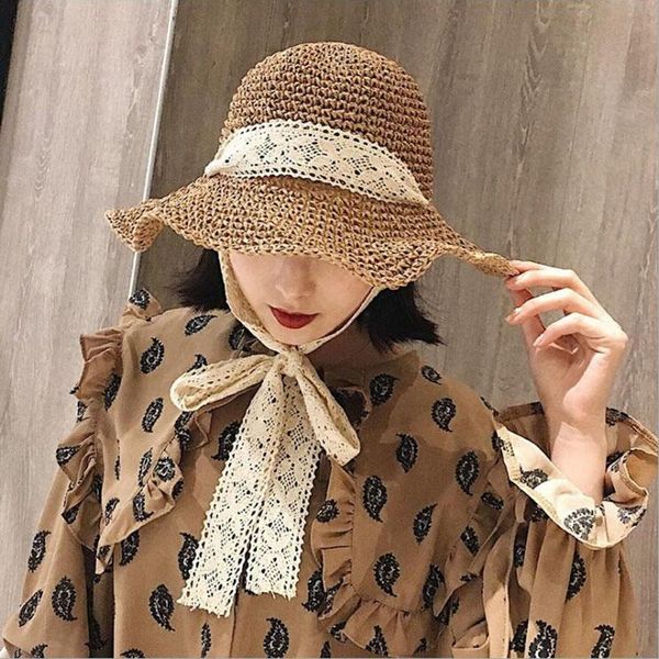 wide brim hats women sun for lace straps straw beach side cap floppy female hat solid fringe summer, Blue;gray
wide brim hats women sun for lace straps straw beach side cap floppy female hat solid fringe summer, Blue;gray