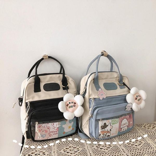 school bags multifunctional backpack teenage girls ring buckle portable schoolbag travel bag female small badge women backpacks
school bags multifunctional backpack teenage girls ring buckle portable schoolbag travel bag female small badge women backpacks