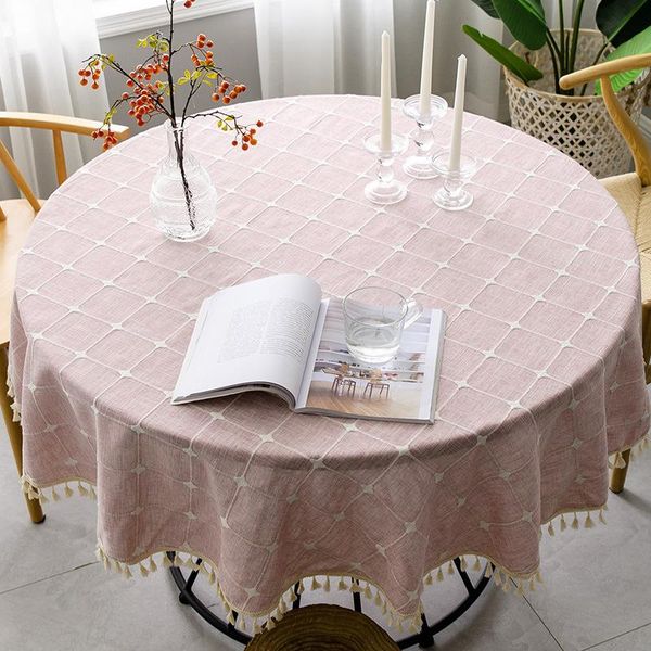 table cloth modern round cotton linen lattice coffee placemat nordic household fabric dust cover
table cloth modern round cotton linen lattice coffee placemat nordic household fabric dust cover