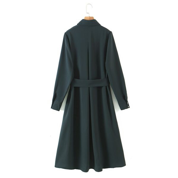 skirts new women's lapel long sleeves fashion belt elegant texture dress vintage solid color chic female dresses, Black
skirts new women's lapel long sleeves fashion belt elegant texture dress vintage solid color chic female dresses, Black