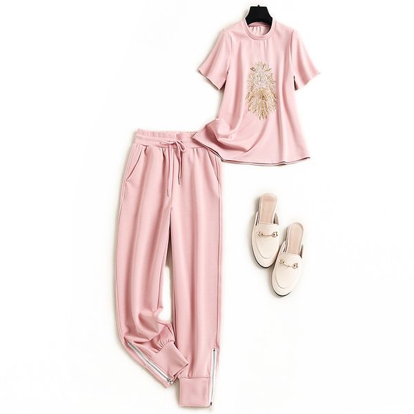 pants fashion suits european high end leisure women's summer 2021 space cotton embroidered sequin t-shirt leggings 17595, White
pants fashion suits european high end leisure women's summer 2021 space cotton embroidered sequin t-shirt leggings 17595, White
