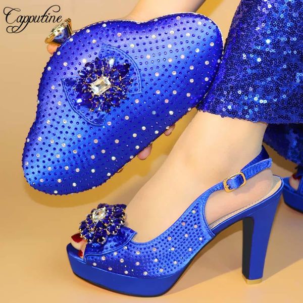 capputine 2021 fashion women blue shoes and bag set italian decorated with rhinestone matching for party dress, Black
capputine 2021 fashion women blue shoes and bag set italian decorated with rhinestone matching for party dress, Black