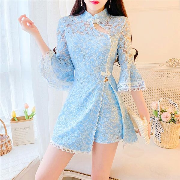 women's tracksuits fashion summer women's 2021 temperament two-piece set flared sleeves dress + shorts lace suits casual outfit fem, Gray
women's tracksuits fashion summer women's 2021 temperament two-piece set flared sleeves dress + shorts lace suits casual outfit fem, Gray