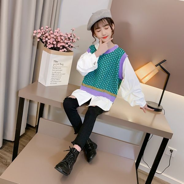 2022 new childrens long-sleeved girls spring and autumn clothes big childrens vest shirt childrens clothing, White;black
2022 new childrens long-sleeved girls spring and autumn clothes big childrens vest shirt childrens clothing, White;black