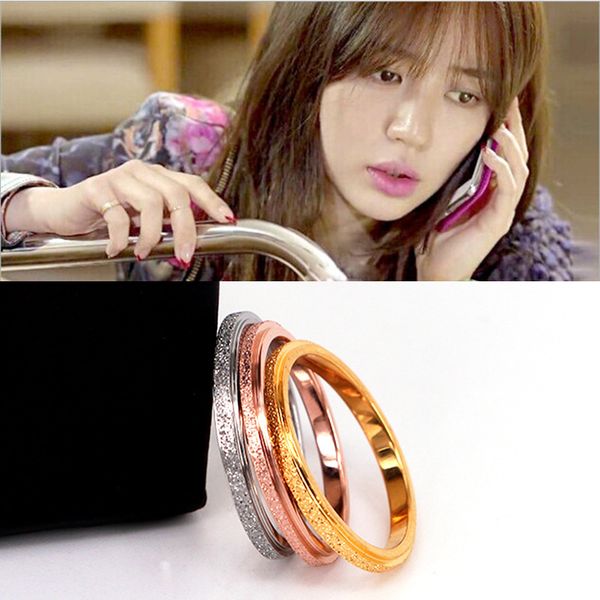 drama with three colors korean fashion frosted titanium steel ring rose gold lovely girl tail 2mm, Silver
drama with three colors korean fashion frosted titanium steel ring rose gold lovely girl tail 2mm, Silver