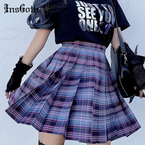 insgoth harajuku jk mini skirts gothic punk high waist purple plaid pleated skirts japanese korean hipsters jk skirt summer, Black
insgoth harajuku jk mini skirts gothic punk high waist purple plaid pleated skirts japanese korean hipsters jk skirt summer, Black