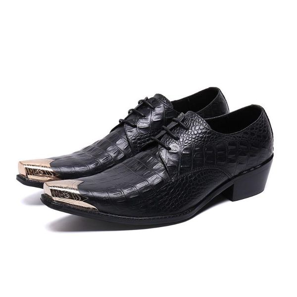 spring summer high heels black genuine leather mens pointed toe dress shoes metal tip classic oxford for men wedding
spring summer high heels black genuine leather mens pointed toe dress shoes metal tip classic oxford for men wedding