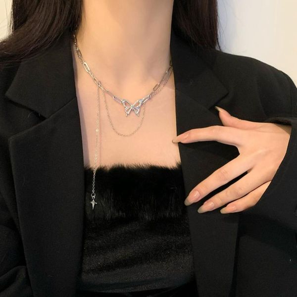 chains benign butterfly long necklace cold wind ins simple temperament hip hop clavicle chain niche design sense sweater, Silver
chains benign butterfly long necklace cold wind ins simple temperament hip hop clavicle chain niche design sense sweater, Silver